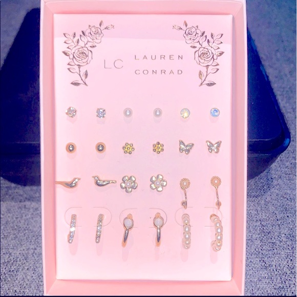 LC Lauren Conrad Nature Stud & Hoop Earring Set - 12 Pairs - Picture 2 of 3